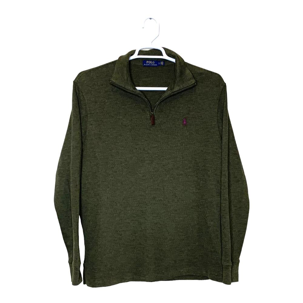 Polo green 1/4 zipper long sleeves pullover sweatshirt size Large